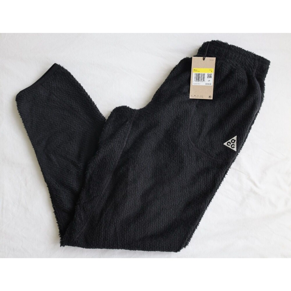 Nike ACG Wolf Lichen Polartec Pants Mens S Black Fleece IH1451-010 NWT w/Bag